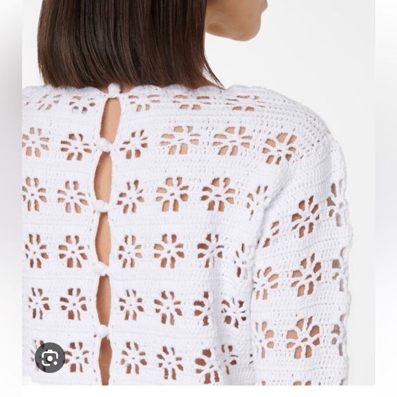 Red Valentino Crochet-knit Cotton Top White size Large - Picture 4 of 10